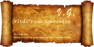 Vitárius Gabriella névjegykártya